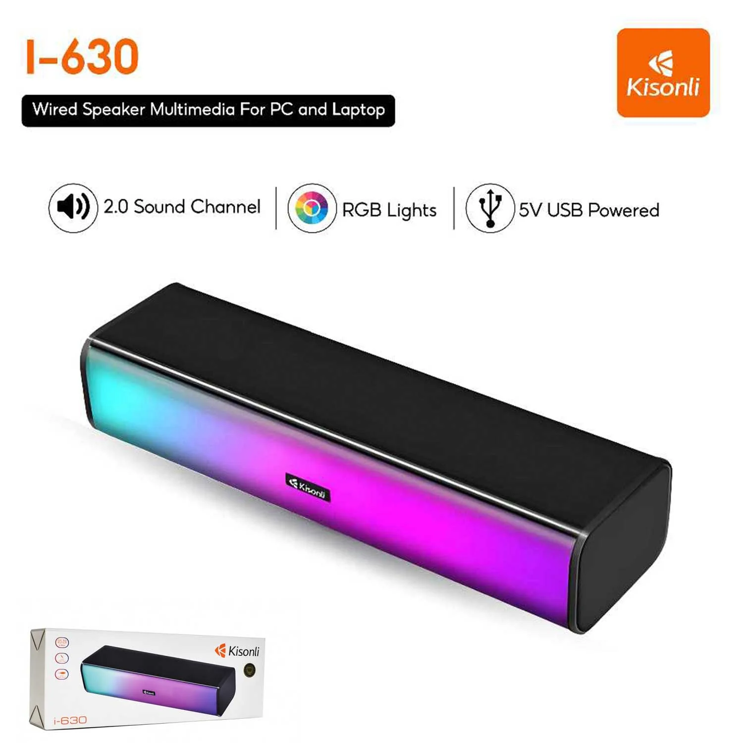 Kisonli I-630 RGB Soundbar - Image 2