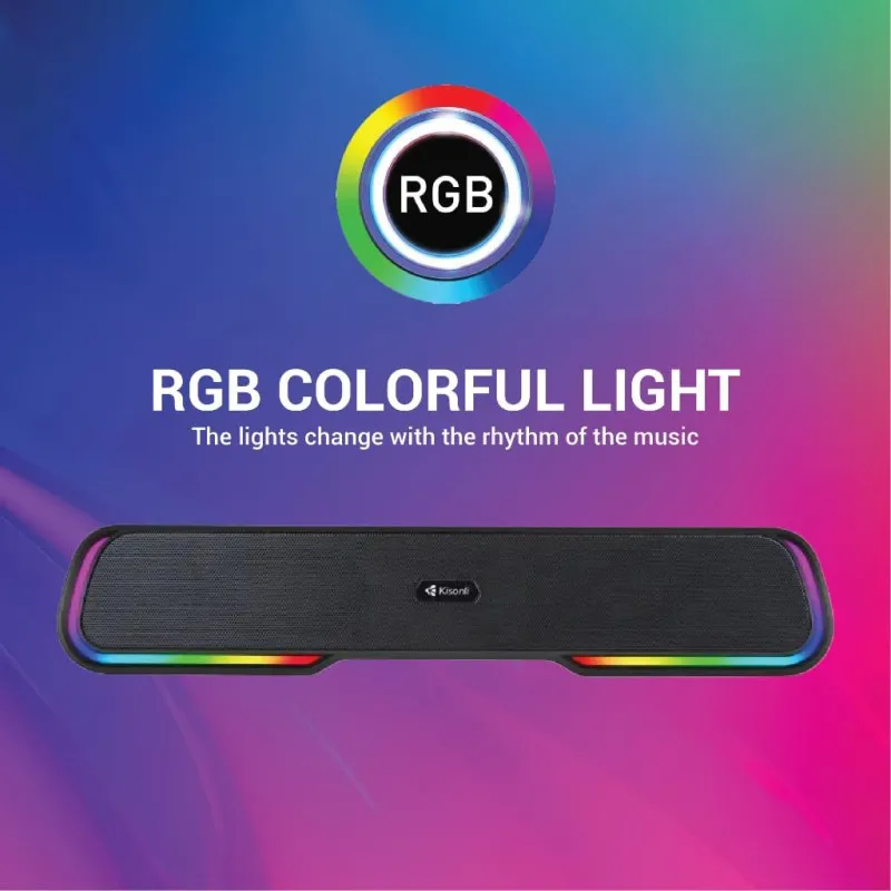 Kisonli LED 913 RGB Gaming Soundbar - Image 2